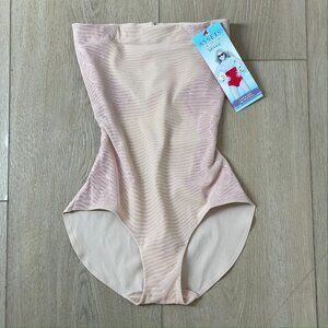 NEW $42 Spanx Assets Small 10115R Lace Luxe & Lean High Waist Panty Soft Nude